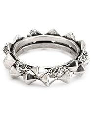 House of Harlow 1960 Sterling Silver-Plated Spike Stack Ring