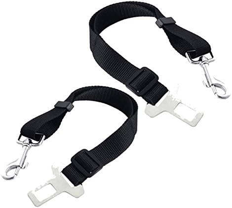 2PCS Vehicle Car Seat Belt Seatbelt Harness Lead Clip Pet Cat Dog Safety Adjustable Black