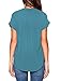 LILBETTER Womens Casual V Neck Summer Short Sleeve Blouse Top(Blue,Small)
