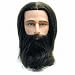 19" brown Steven bearded manikin. 100% hand-implanted human hair male manikin with beard.