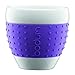 Bodum Pavina Porcelain Cups with Silicone Grip, 2-1/2-Ounce, Purple, Set of 2