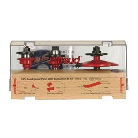 Click here to buy Freud 97-106 3 Piece Cabinet Door Router Bit Set with 99-566 Raised Panel Bit with Backcutter by Freud.