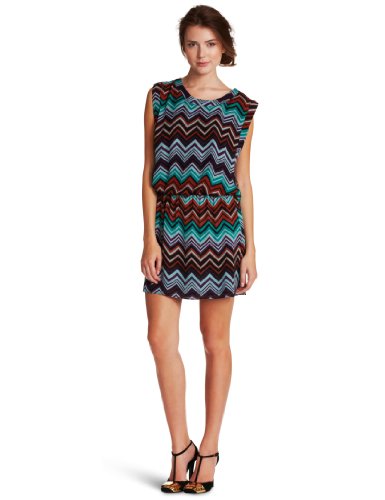 Parker Women's Tank Dress, Teal Zig Zag, Medium