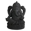 Black Casted Stone Ganesh Statue