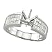 Jewelry : 14K White Gold 5/8 ct. Princess Cut Diamond Semi Mount Engagement Ring
