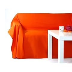 Tagesdecke Plaid �berwurf orange Sofa�berwurf 210x280cm