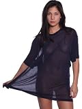 American Apparel Womens Unisex See Thru Short Sleeve T-Shirt -See Thru Navy