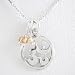 Round Om or Aum Pendant with Citrine Gemstone Beads in Sterling Silver on 18" Box Chain, #8399