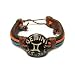 Gemini The Twins Zodiac Tribal Leather Bracelet with Earth Tone Cord and Beads