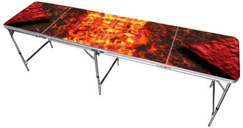Lava Beer Pong Table 8ft – Premium HD Design – Black Aluminum with Ball Rack & 6 Pong Balls!