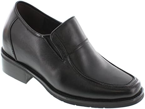 CALDEN - K78562 - 3.8 Inches Taller - Super Light - Height Increasing Elevator Shoes (Black Extra Heightening Slip On Shoes)