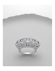 Light Sky Blue CZ Ring In 92.5 Sterling Silver