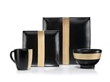 Mikasa Gourmet Basics Bamboo Black 16 Pc. Set Service For 4