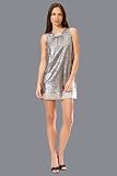Silver Lurex Metallic Shift Dresses by Hale Bob