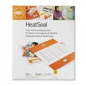 GBC HeatSeal UltraClear Thermal Laminating Pouches, Letter Sized, 3 Mil Thickness, Clear, 50 Pouches per Pack (3745690B)