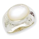 Sterling Silver Oval Mother of Pearl Ring
