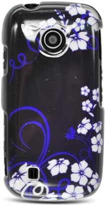 Blue Midnight Flower Design Snap on Hard Skin Cover Case for LG Cosmos Touch VN270