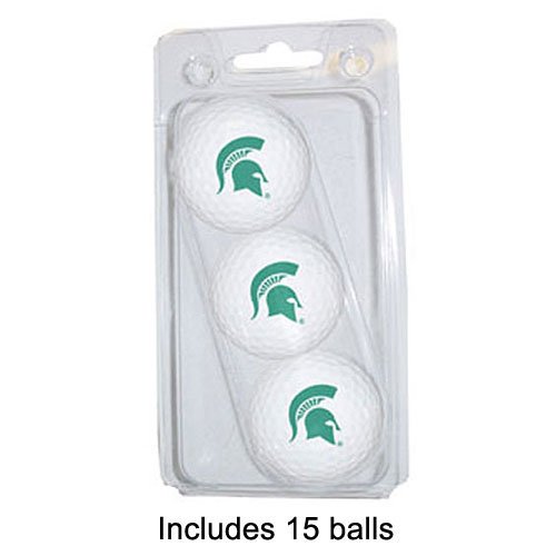 Michigan State Spartans NCAA 15 Golf Ball Clear Pack
