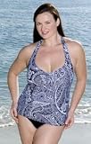 Aerin Rose Morocco Plus Size D Cup Halter Top - Women's Swimsuit Plus Size Swimsuit