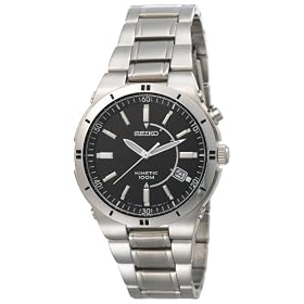 Seiko Men's Kinetic Silver-Tone Watch #SKA347