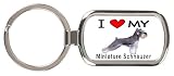 I Love My Miniature Schnauzer Key Chain