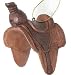Western Horse Saddle Ornament 6-pc Set, Hand-carved of Real Wood