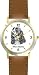 English Springer Spaniel (SC) Dog - WATCHBUDDY&reg; CLASSIC DELUXE TWO-TONE THEME WATCH - Arabic Numbers-Brown Leather Strap-Women's Size-Small