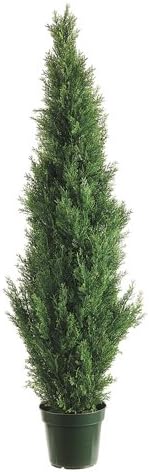 Pack of 2 Potted Artificial Cedar Topiary Trees 5' ...