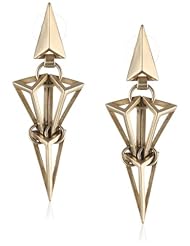 Sam Edelman Linked Cage Antique Worn Gold Colored Drop Earrings