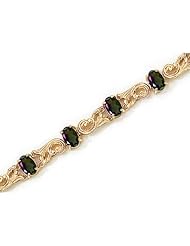 14K Yellow Gold Oval Mystic Topaz Bracelet