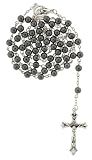 Hematite Link Rosary - 28'' Necklace - 19'' Overall Length - 6mm Beads