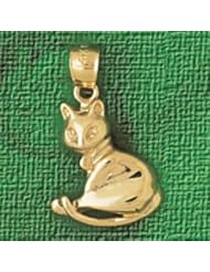 Dazzlers Solid 14k Gold Cat Charm Pendant Available in three colors from jewelsberry (weights: 1.6 grams only)