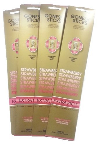 Gonesh Incense Sticks - Strawberry, 20 count (Pack of 4)