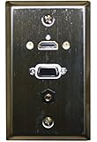 Stainless Steel Wallplate w/ HDMI, VGA, 3.5mm : 75-642
