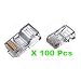 RJ45 Connector Network Cable CAT5 Crimp Ends Plug x 100
