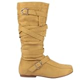 41%2BZ3PnAPSL. SL160  Womens Flat Faux Suede Mid Calf Boots