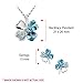 Four Leaf Clovers Set, Aqua Four Leaf Heart Crystal Necklace and Stud Earrings
