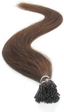 Beauty Wig World 18" Straight Stick I Tip Remy Human Hair Extensions 0.5g per Strands 100s/pack 8# Ash Brown
