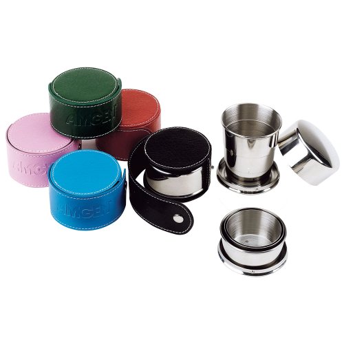 Folding Cup with Leather Case on Travel Gear Bag Travel Gear Bag Folding Cup with Leather Case