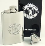 Manchester United F.C. Official Crested Hip Flask Chrome