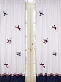Vintage Aviator Window Treatment Panels - Set of 2