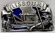 Missouri State 3-D Enamel Pewter Belt Buckle