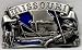 Missouri State 3-D Enamel Pewter Belt Buckle