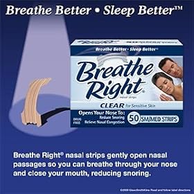 Breathe Right Strips Clear Small Medium 50 Strips Per Box