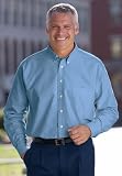 Kings' Court Wrinkle Resistant Long Sleeve Striped Oxford Shirt