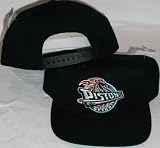 Detroit Pistons Black Adjustable Plastic Strap Back Hat / Cap