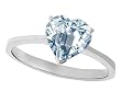 2.00 cttw 14K Gold Genuine Aquamarine Heart Shape 8mm Solitaire Engagement Ring