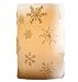 Mr. Christmas Light 6"Pillar Wax Candle with Embossed Painted Snowflakes and LED Amber Christmas Light
