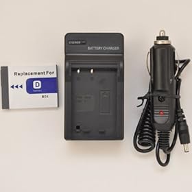 Battery + Charger for Sony CyberShot DSC-T90 DSC-T900 InfoLithium Type D NP-FD1 NP-BD1 + Car Plug