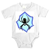 Onesie with spider, blue, jaws, yellow, black